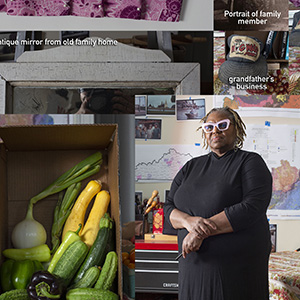 Crystal E. Wilkinson, our poet laureate of Kentucky. She wished to have her image display parts of her grandmothers home and her clothing